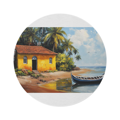 "Panaji Goa Painting Round Rug"