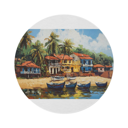 "Panaji Goa Round Rug Masterpiece"