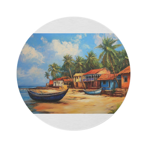 Panaji Goa Round Rug: Vibrant Coastal Beauty
