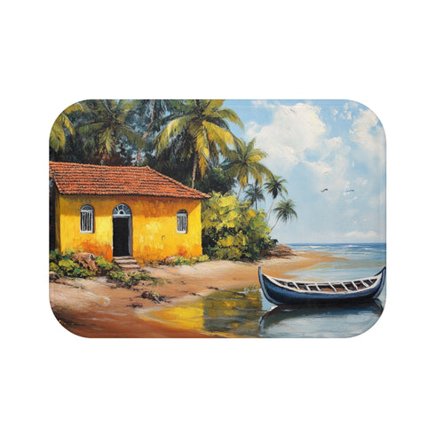 "Paradise under your feet: Panaji Goa bath mat"