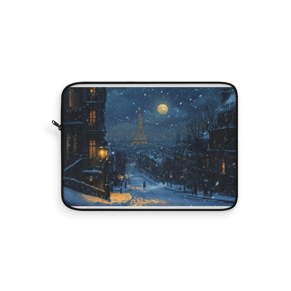 Paris Snow Night Laptop Sleeve