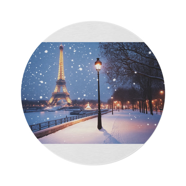 "Parisian Paradise Round Rug: Elegance Redefined"