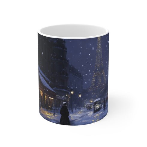 "Parisian Snow Night Coffee Mug"