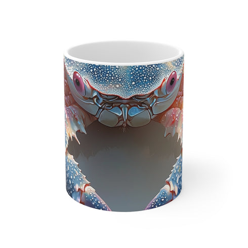 "Pastel Crab Coffee Mug: Ocean-Inspired Elegance"