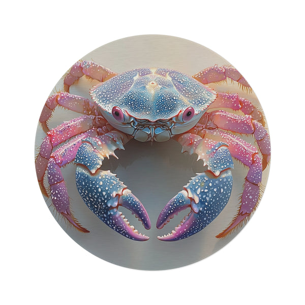 "Pastel Crab Round Rug: Underwater Chic!"