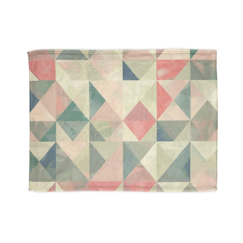 "Pastel Geometrics Bed Cover: Dreamy Geometric Patterns"