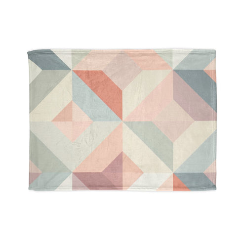 "Pastel Geometrics Dreamy Bed Cover"