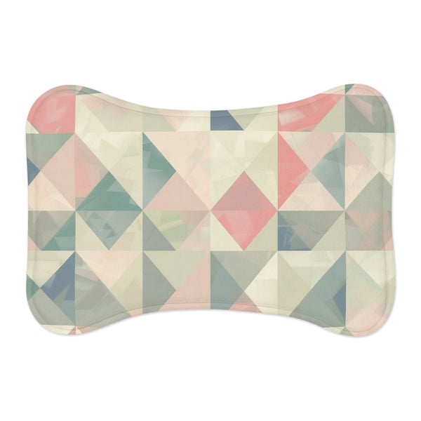 "Pastel Geometrics Pet Mat: Chic & Stylish"