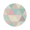 "Pastel Geometrics Round Rug: Stylish & Chic"