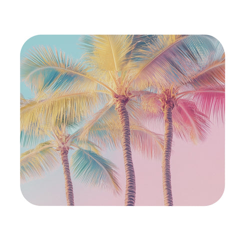 Pastel Palms Mouse Pad Tropical Chic for Your Desk