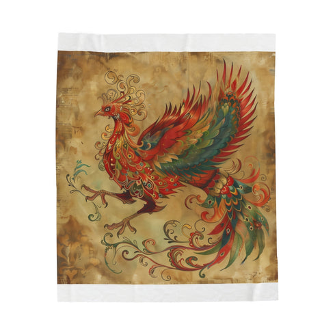 "Phoenix Plush Blanket: Embrace Magic"
