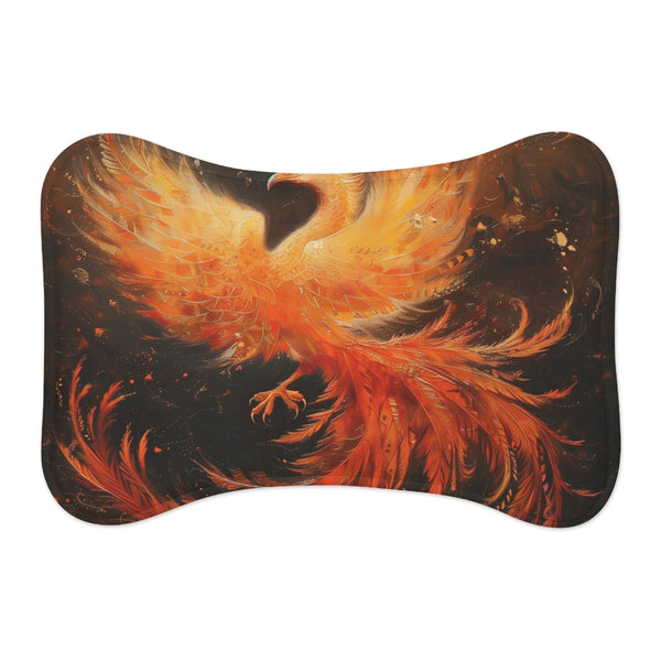 "Phoenix Rebirth Pet Mat: Mythical Comfort for Your Furry Friend"