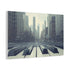 Piano Keys City Skyline Surreal Dreamscape Stretched Canvas Wall Art - 1.25 Inch Pine Frame Side Profile | Prints With Passion