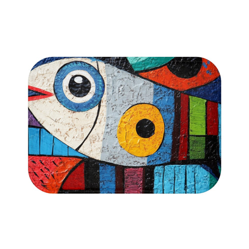 "Picasso Inspired Fish Bath Mat"