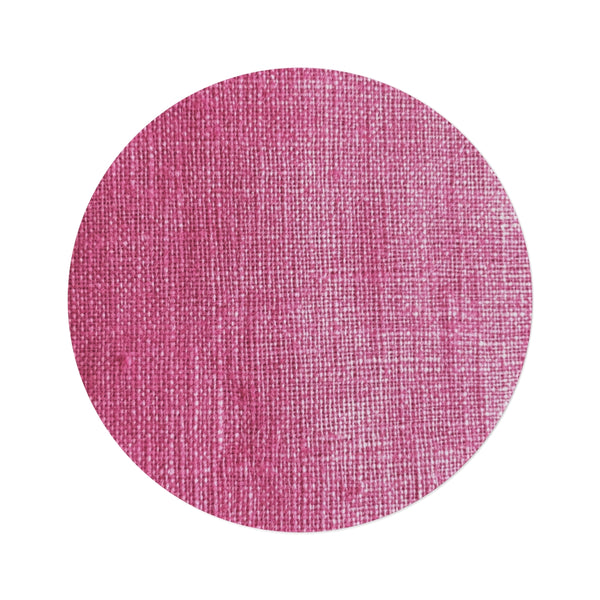 "Pink Burlap Beauty: Round Rug"