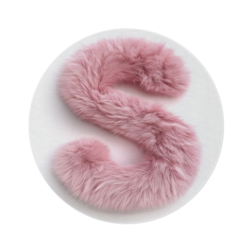 "Pink Fluffy 3D S-shaped Rug"