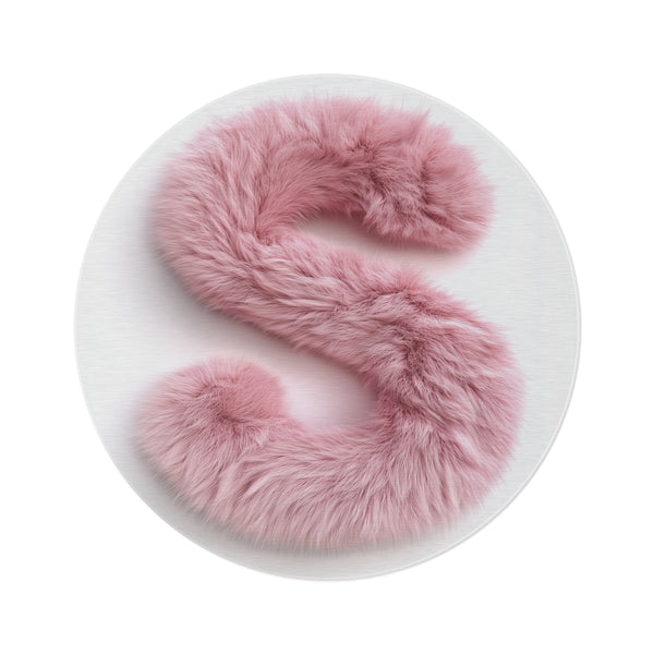 "Pink Fluffy 3D S-shaped Rug"