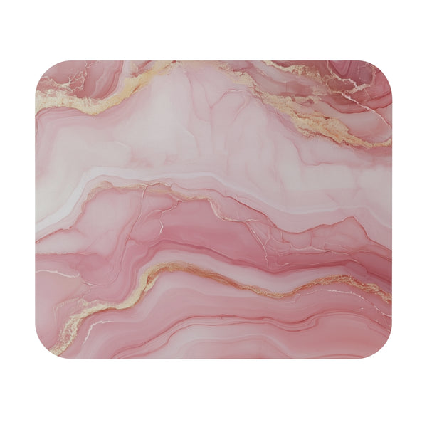 Pink Marble Waves Mouse Pad