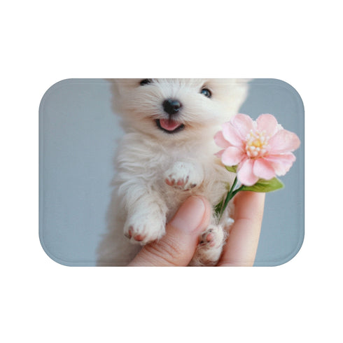 "Pint-Sized Poodle Puppy Bath Mat"