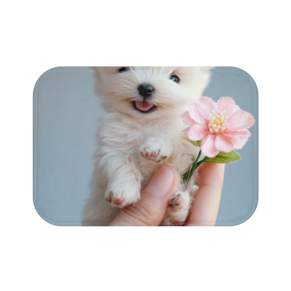 "Pint-Sized Poodle Puppy Bath Mat"