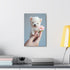 Pint-sized Poodle Puppy Perch Canvas Art for Home Decor.