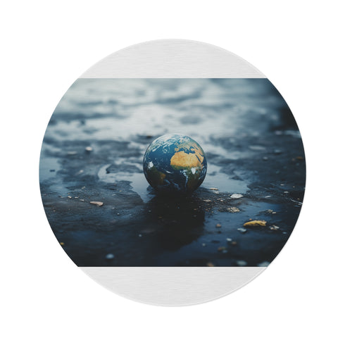 "Planet Earth Tears Round Rug"