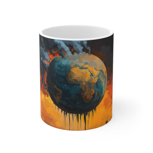 "Planet Earth Weeps Pollution Mug"