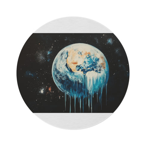 "Planet Earth's Tearful Round Rug"