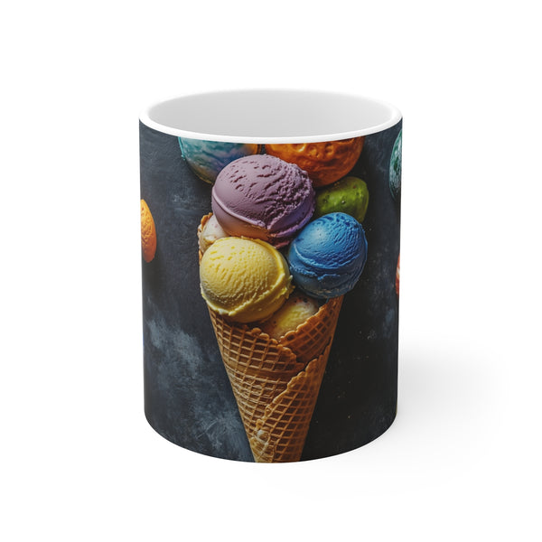 Planet-Filled Ice Cream Cone Mug