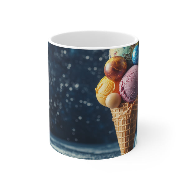 Planet-Themed Ice Cream Cone Mug