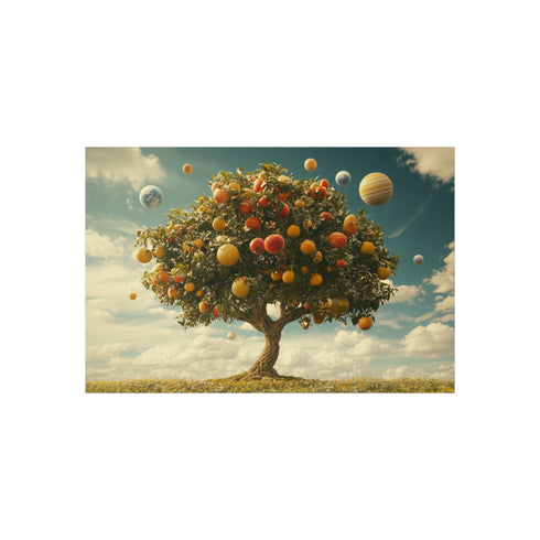 "Planetary Fruit Tree Poster Design"