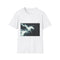 Plasma Trail Behind Winged Centaur Graphic Unisex Softstyle T-Shirt - Front View