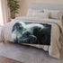 Plasma Trail Behind Winged Centaur — 50×60 Plush Throw Blanket — 300 GSM Plush Coral Fleece Texture Close-Up