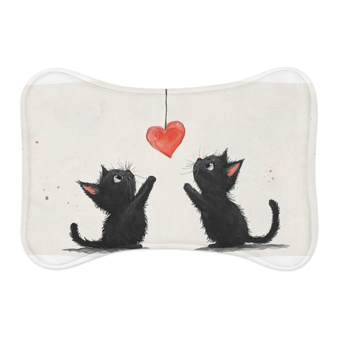 "Playful Black Cat Catcher Mat"