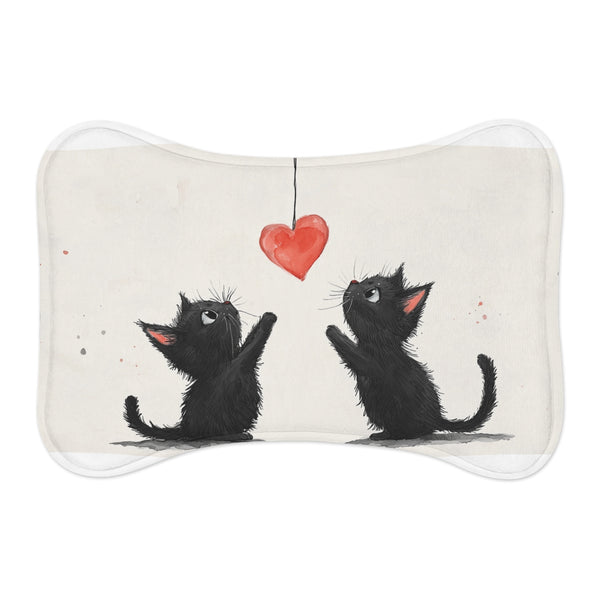 "Playful Black Cat Catcher Mat"