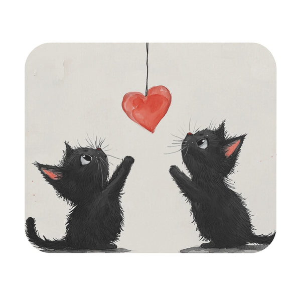 Playful Black Cat Mouse Pad