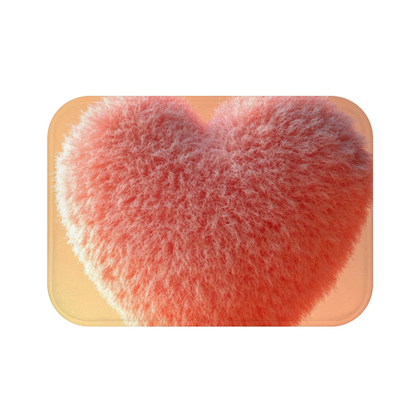 "Plush 3D Heart Bath Mat"