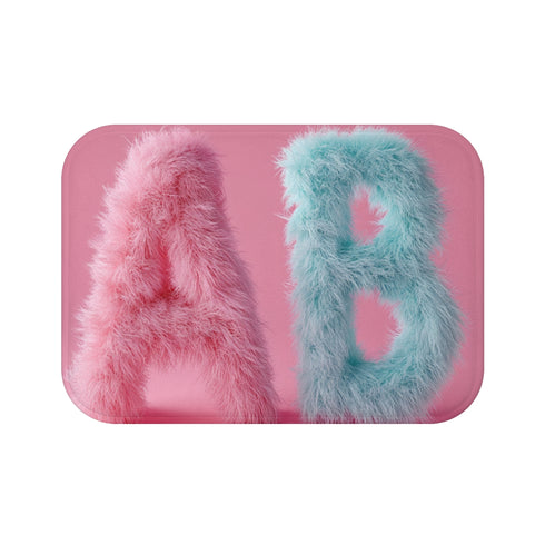 "Plush A & B Alphabet Bath Mat - Soft Pink Treasures"