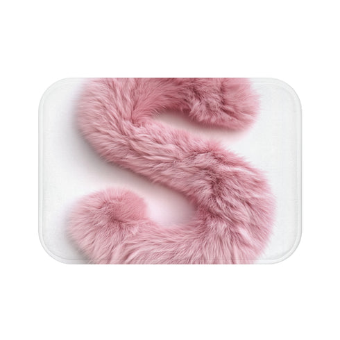 "Plush Pink 3D S Bath Mat"