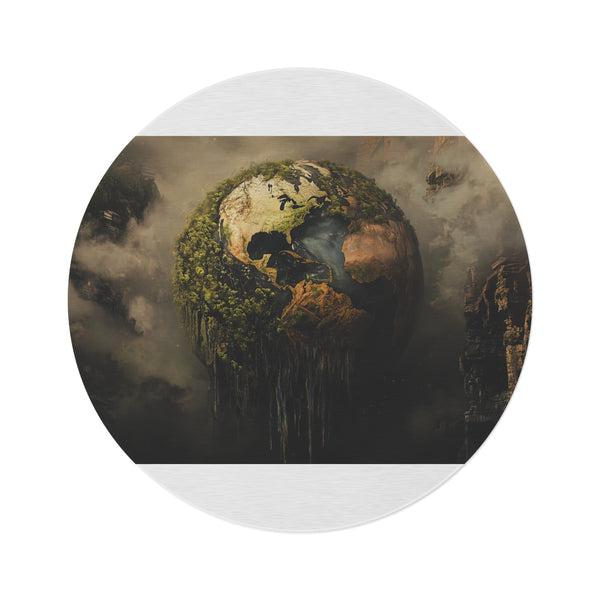 "Polluted Planet Tears Round Rug"