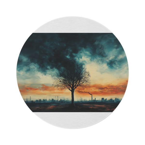 "Polluted Sky Lone Tree Rug"