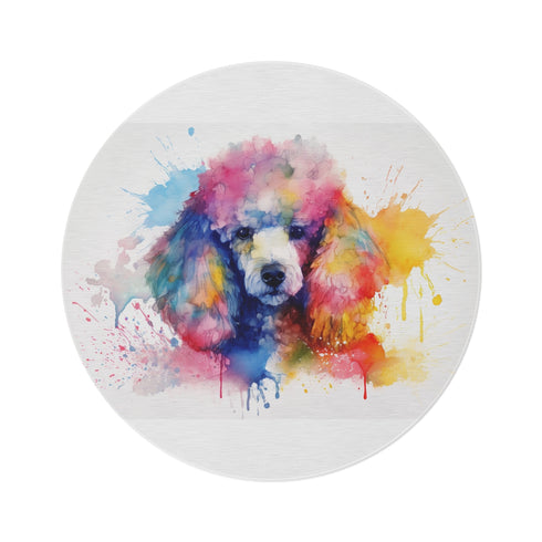"Poodle Paradise Round Rug"
