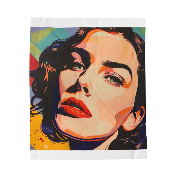 "Pop Art Portrait Plush Blanket"