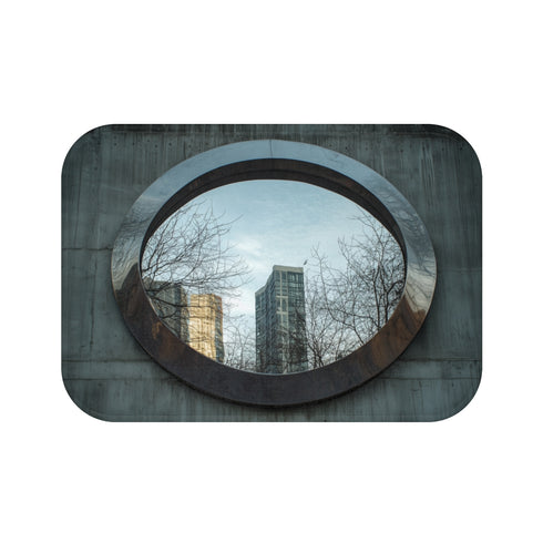 Portal Mirror Bath Mat Skyline Design
