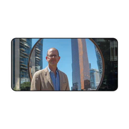 "Portal Mirror Skyscraper Desk Mat"