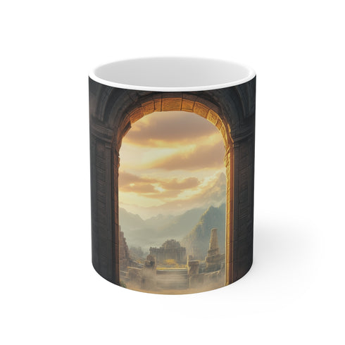 Portal-Themed Ancient Ruins Coffee Mug