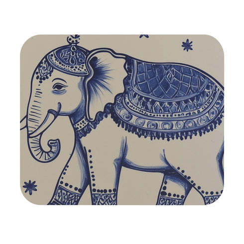Portuguese Tile Elephant Mouse Pad