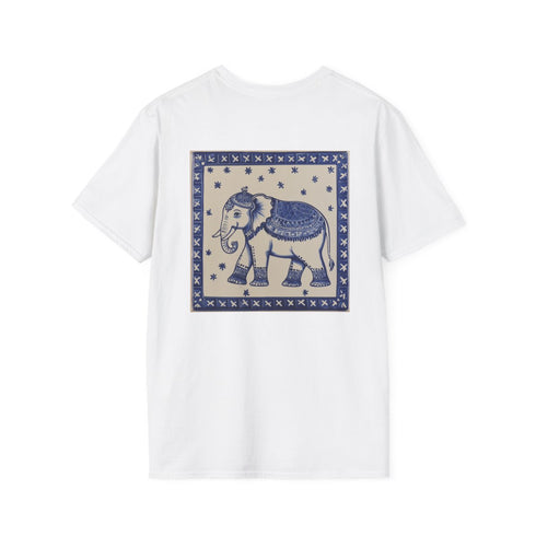 Portuguese Tile Elephant Tee: Exotic Elegance