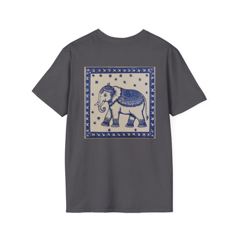 Portuguese Tile Elephant Tee: Exotic Elegance