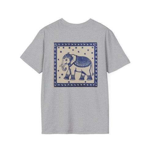 Portuguese Tile Elephant Tee: Exotic Elegance